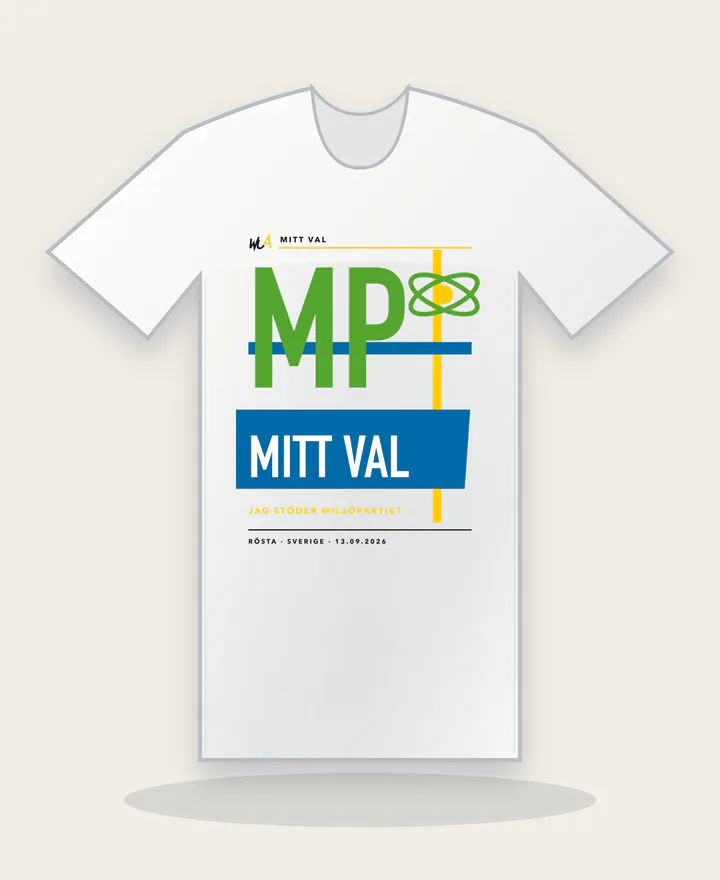 Miljöpartiet · Mitt val på vit tröja