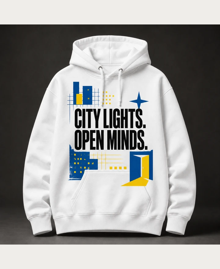 Plaggförhandsvisning: City lights. Open minds.