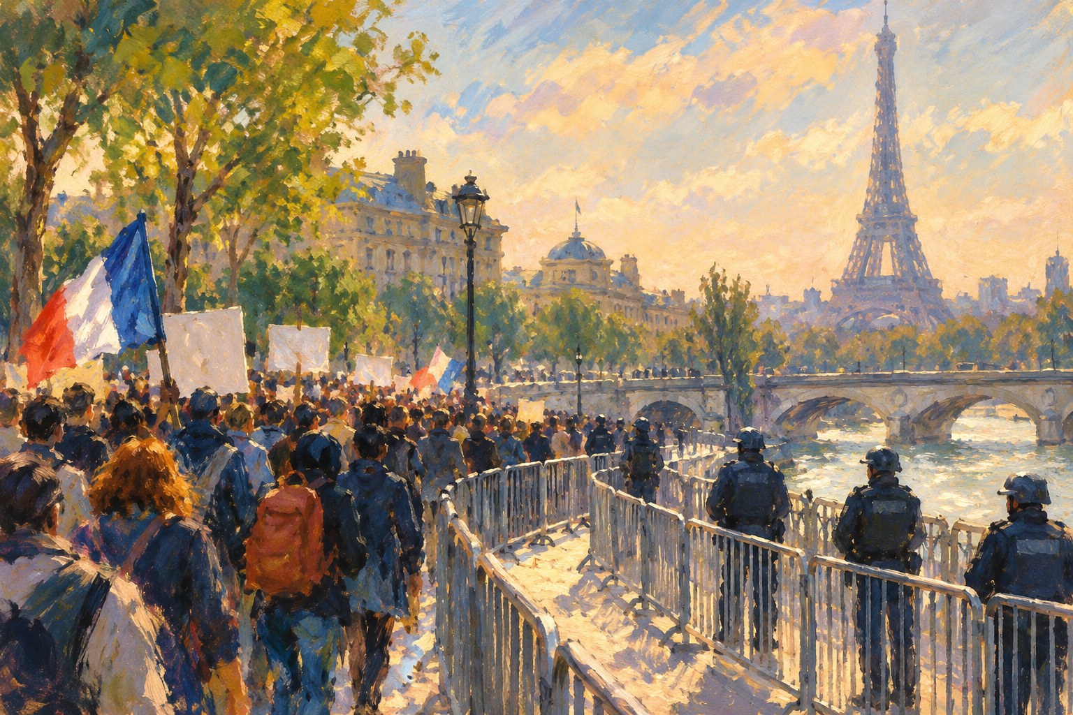 AI-generated editorial illustration; this is not a photograph of the event.