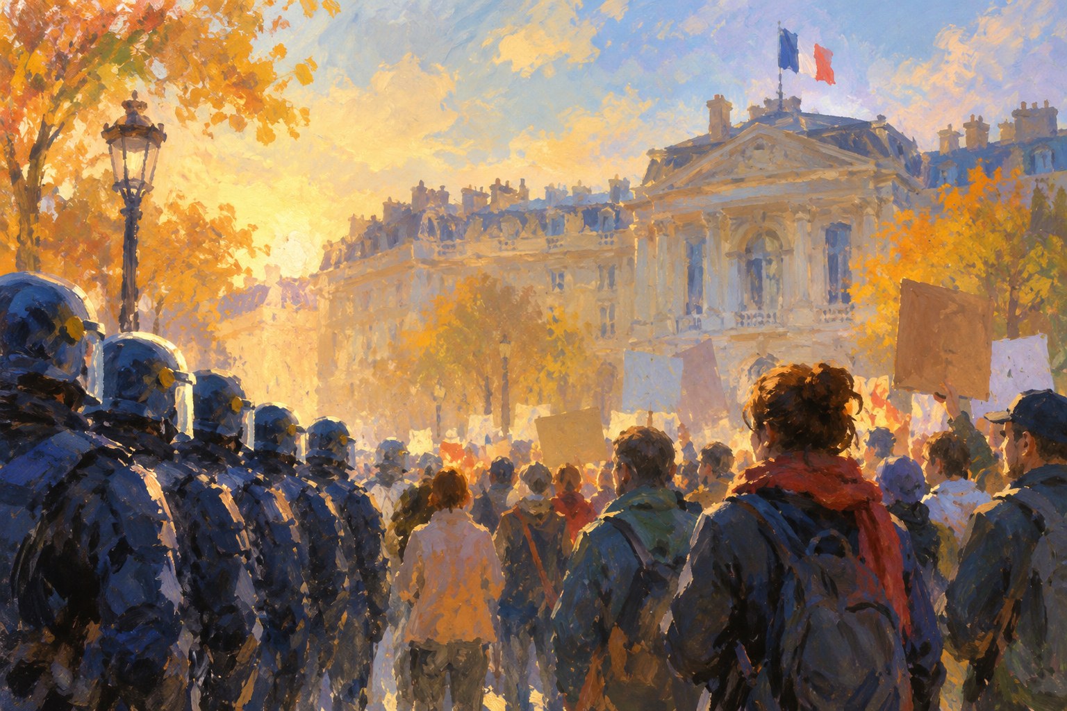 AI-generated editorial illustration; this is not a photograph of the event.
