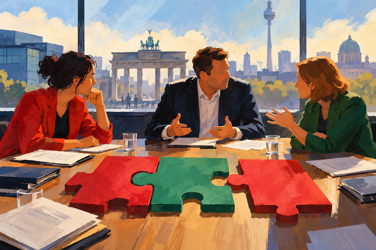 AI-generated editorial illustration; this is not a photograph of the event.