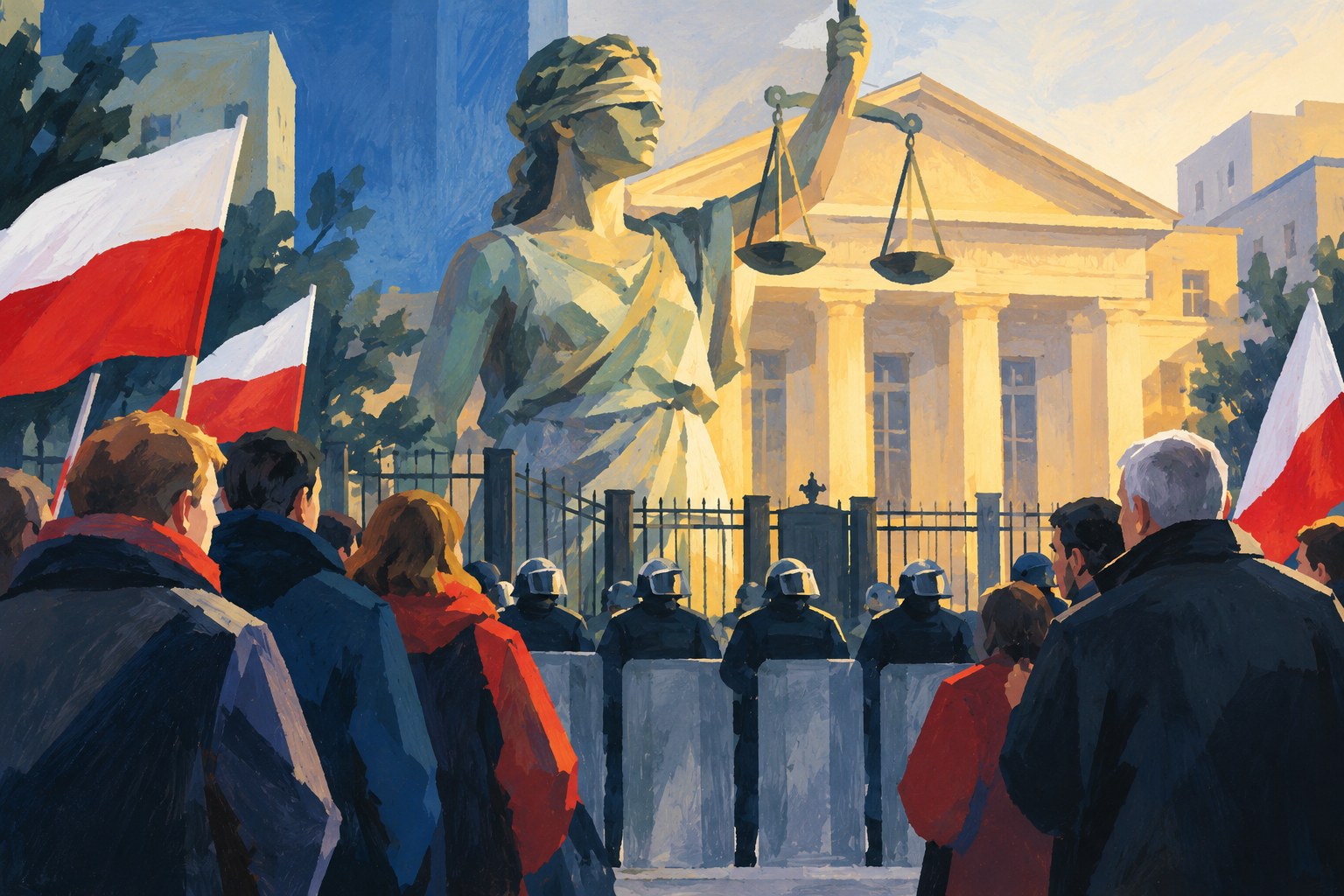 AI-generated editorial illustration; this is not a photograph of the event.